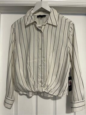 Button-Down Stripe Blouse